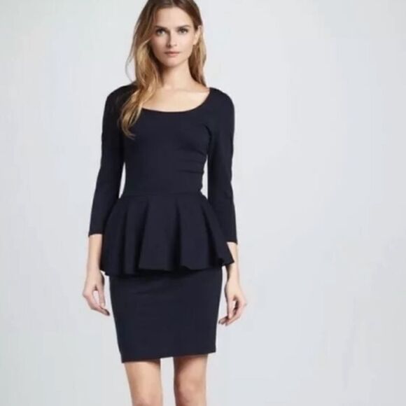 Alice + Oliva Employed Amanda Peplum Dress Navy Blue - Picture 1 of 12